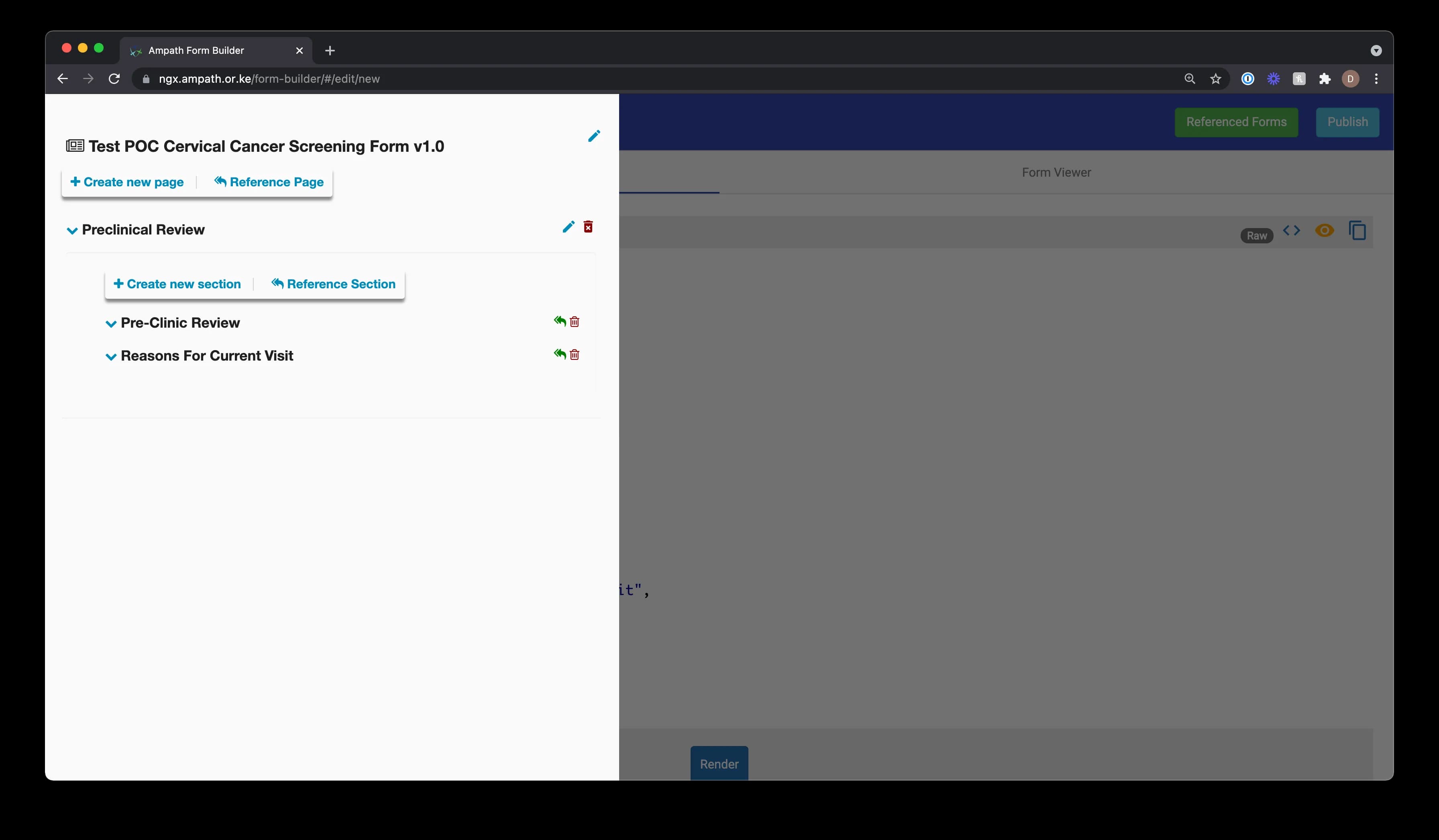 Section reference in the Schema Builder