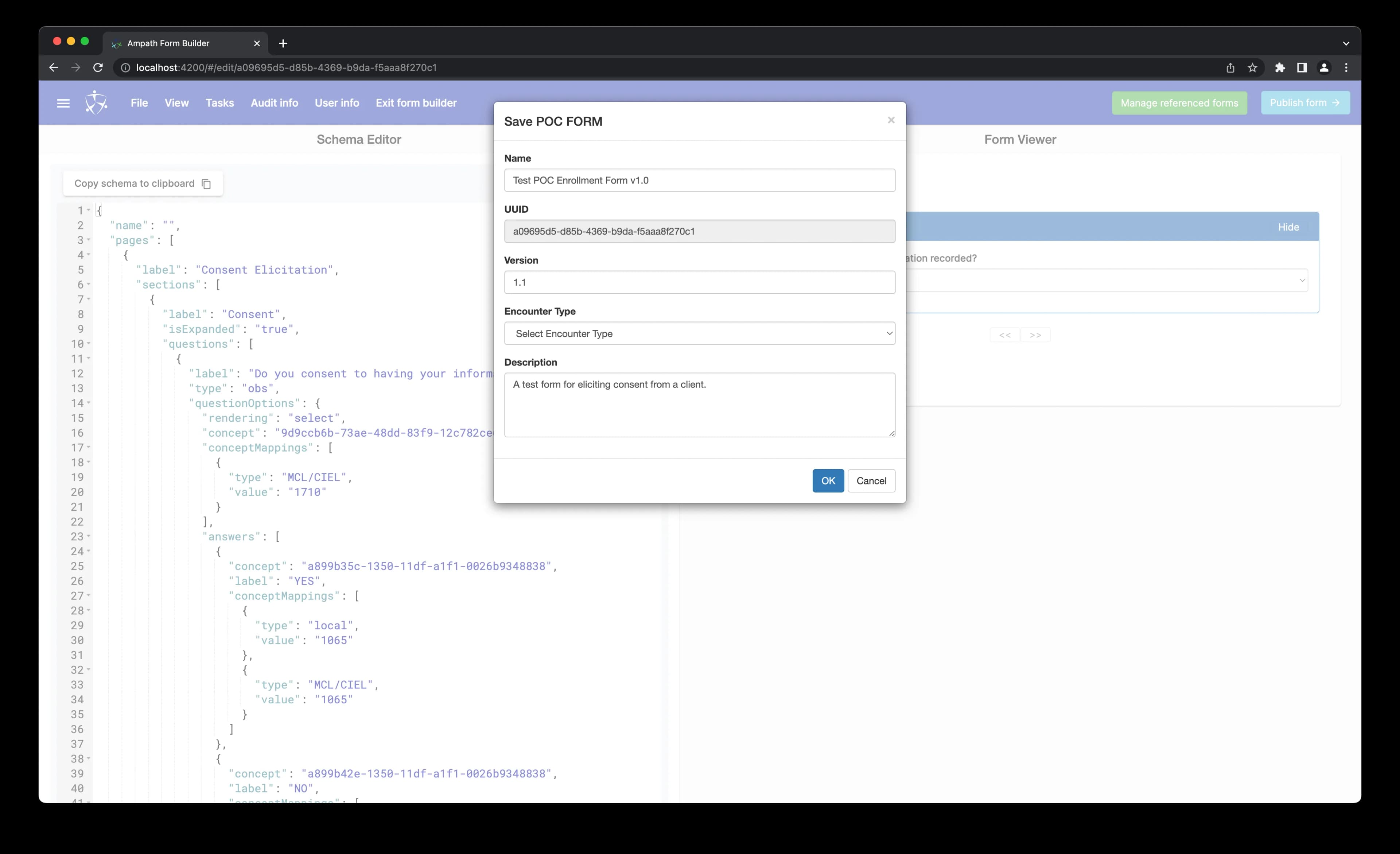 Update current form version dialog